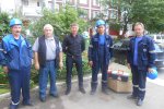Слева направо: бригадир электромехаников Поздняков В.В., начальник участка Попов А.В., зам. начальника АС СУ-18 Злобин С.В., электромеханики АС СУ-18 Белокуров А.В. и Фёдоров В.В